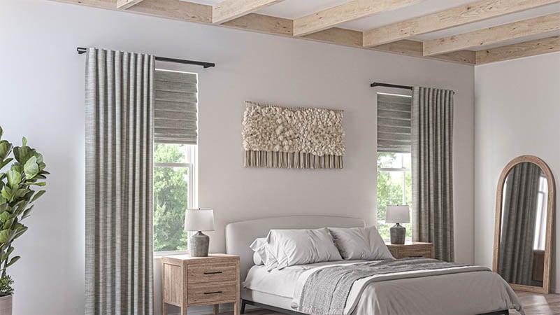 Roman shades in organic modern decor