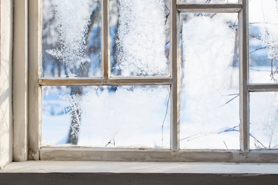 Heat is lost through windows during winter cold months