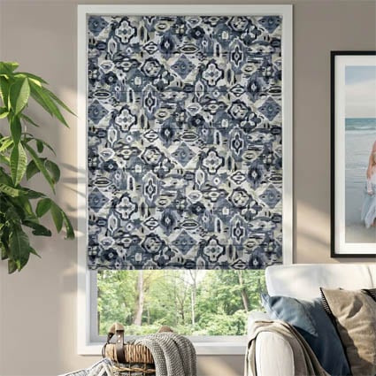 Roman shades have various patterns and fabrics
