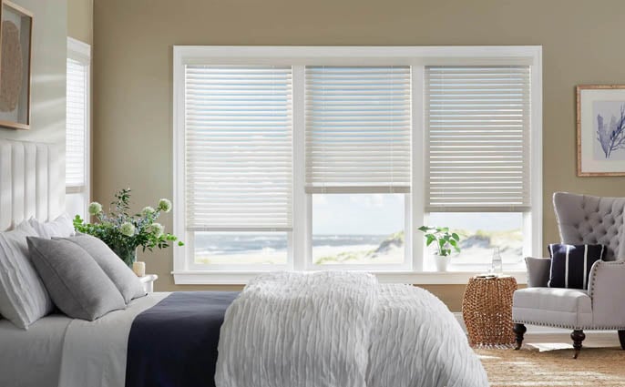 Custom faux wood blinds from Blindster
