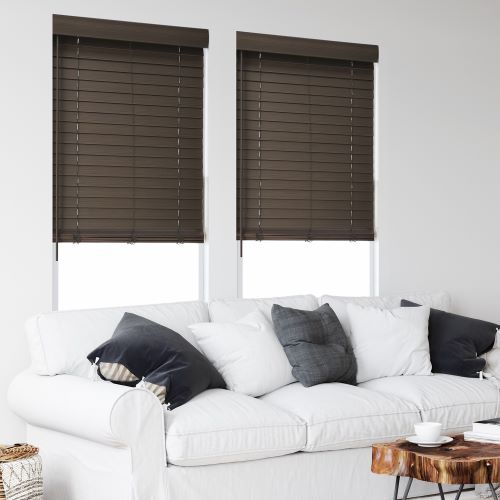 Faux Wood Blinds are perfect for living room windows