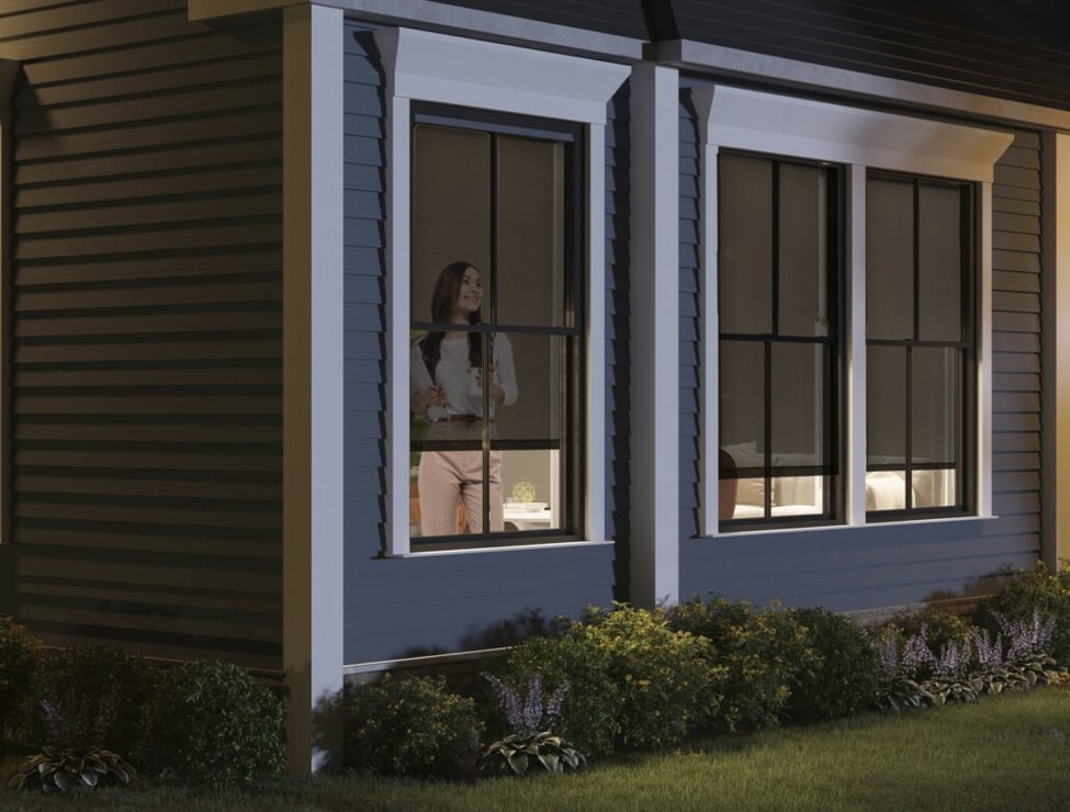 Nighttime view from outside