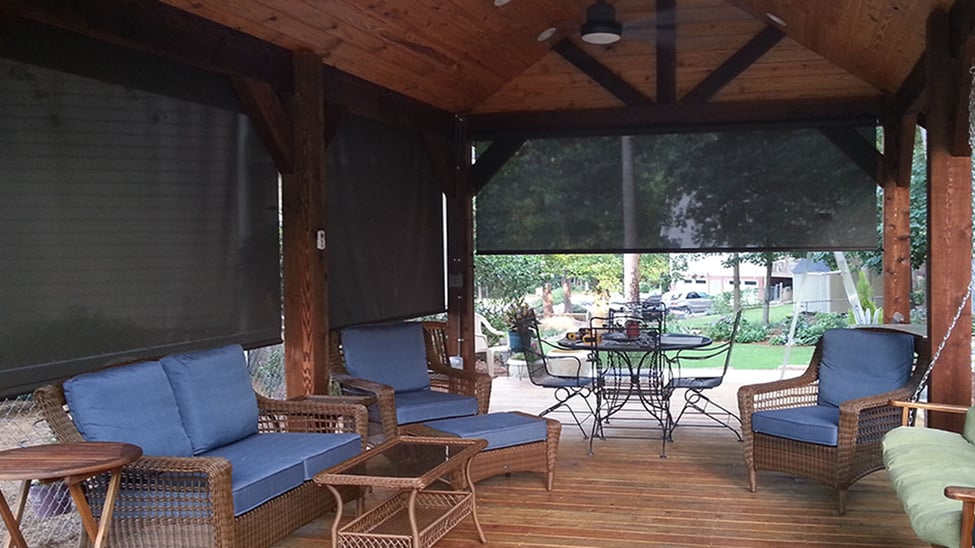 Exterior Solar Shades on a Patio